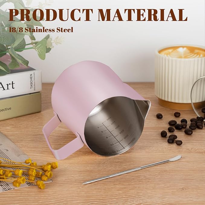 Amrules Milk Frothing Pitcher, 12 oz Milk Frother Cup - Image 5