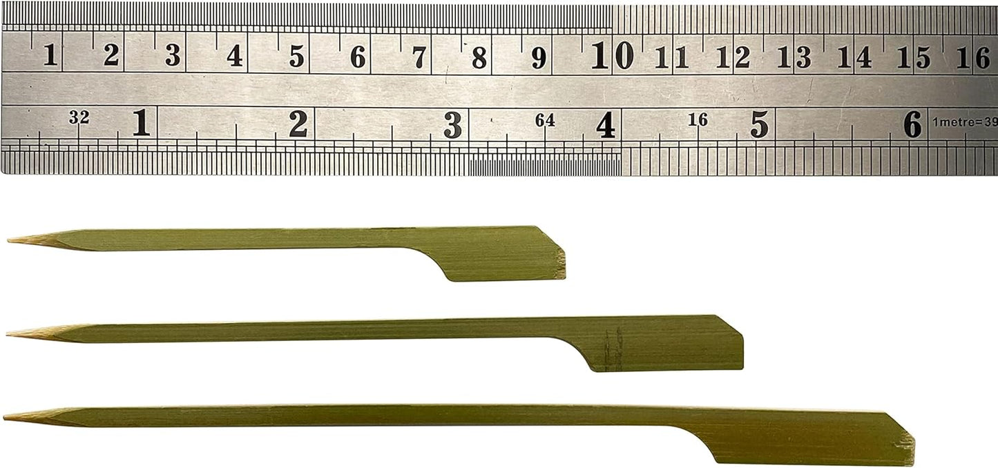 KingSeal Natural Green Bamboo Wood Paddle Picks, Skewers for Appetizers and Cocktails, 6.0 Inches - 5 Packs of 100 Each (500 Count)