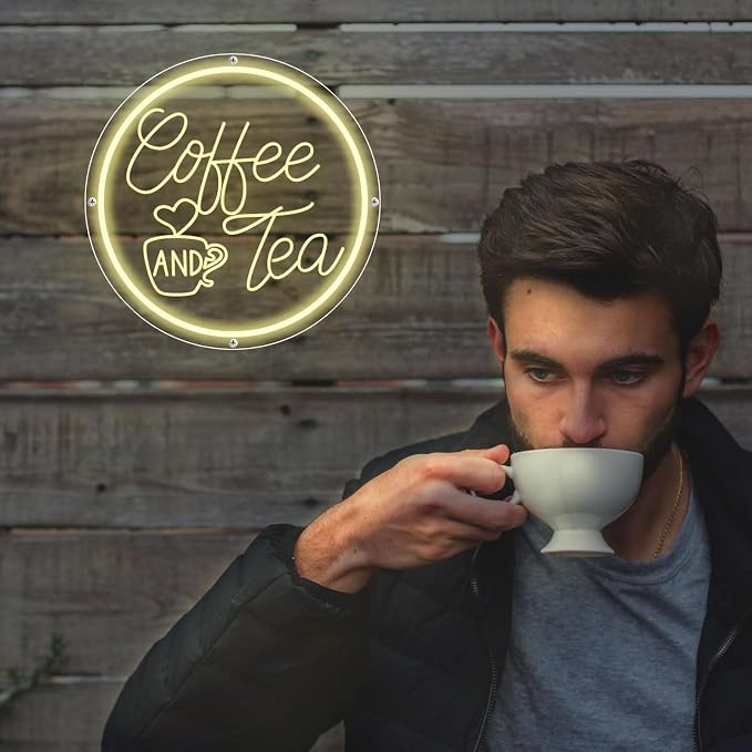 Coffee Neon Sign, Coffee and Tea Neon Signs, Dimmable LED Coffee Bar Hanging - Image 2