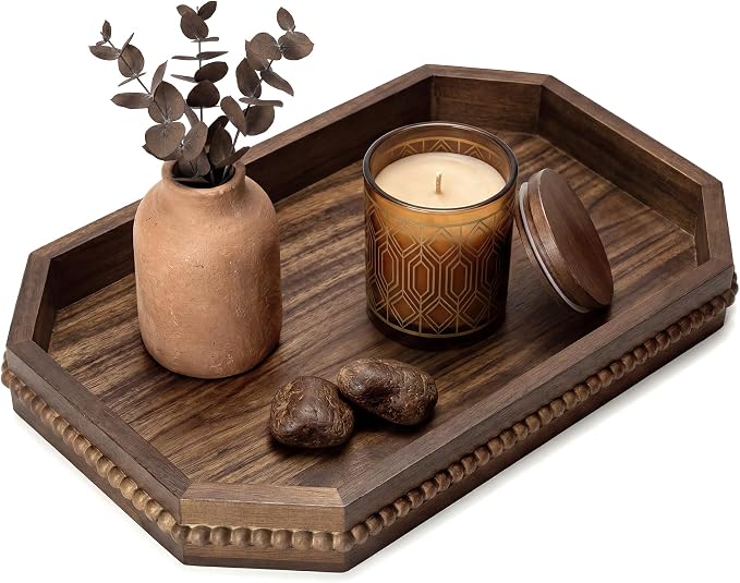EOSAHR Acacia Wood Rustic Decorative Tray by EOSAHR