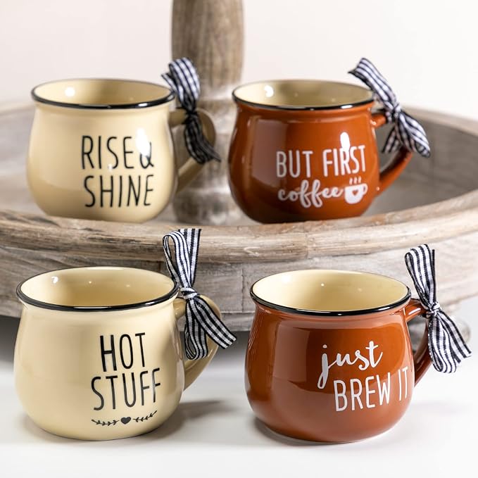 Patelai 4 Pcs Farmhouse Coffee Cups Mini Espresso Cups 5 oz Cute Mugs Set - Image 7