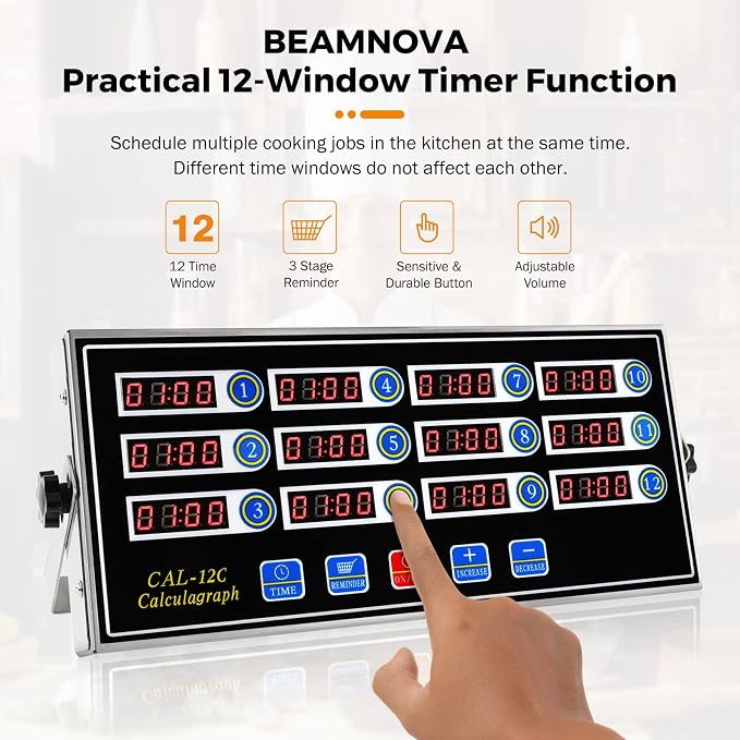 BEAMNOVA 12 Channels Digital Kitchen Timer - Image 2