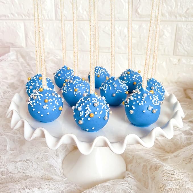 hapray 50-PCS Gold Glitter Plastic Swizzle Sticks, Crystal Cake Pops, Cocktail - Image 3