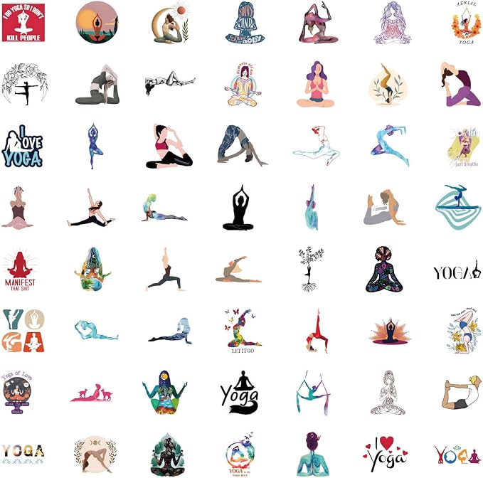 110Pcs Yoga Stickers, Waterproof Vinyl Meditation Mindfulness Decals - Image 4