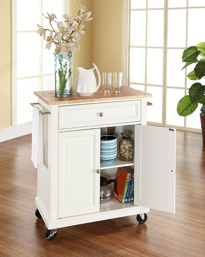 Crosley Furniture Compact Wood Top Small Rolling Cart - Image 4