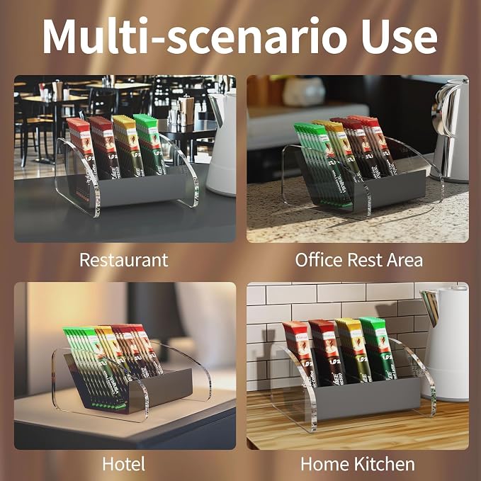 NIUBEE Acrylic Coffee Station Organizer: Instant Coffee Holder & Bag Rack Set Up - Image 6