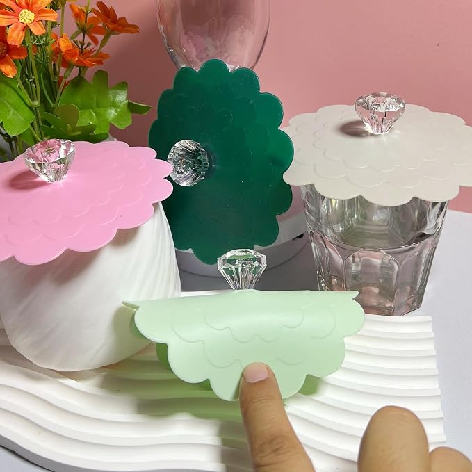flower Silicone Cup Covers, Flexible Mug Covers, Tea Pots, Hot Cup Lids - Image 3