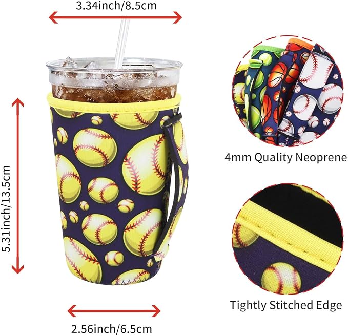 4Pack Reusable Iced Coffee Sleeve Insulator Sleeves - Image 2