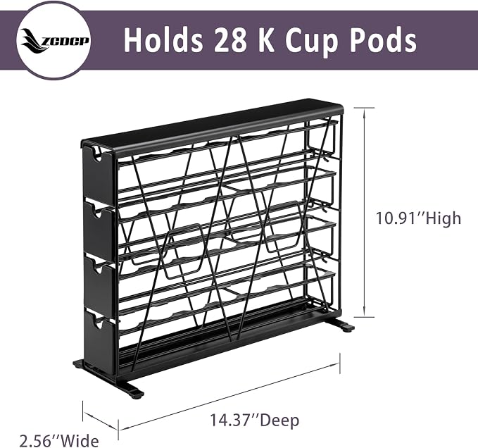 ZCDCP for K Cup Coffee Pod Holder, K Cup Holder Drawer Wall Mounted Coffee Pod - Image 3