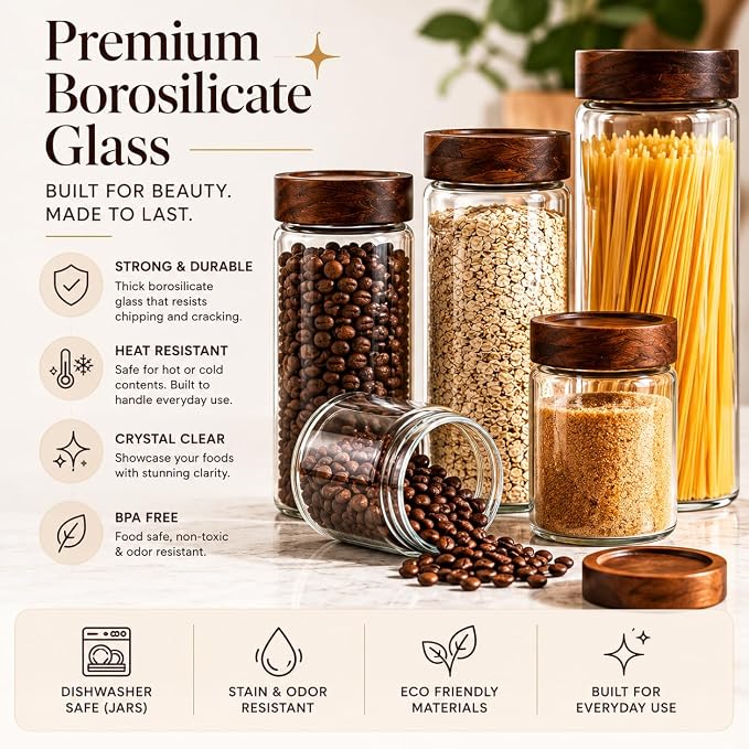 Sixhaven Wide Mouth Glass Storage Jars - Image 4
