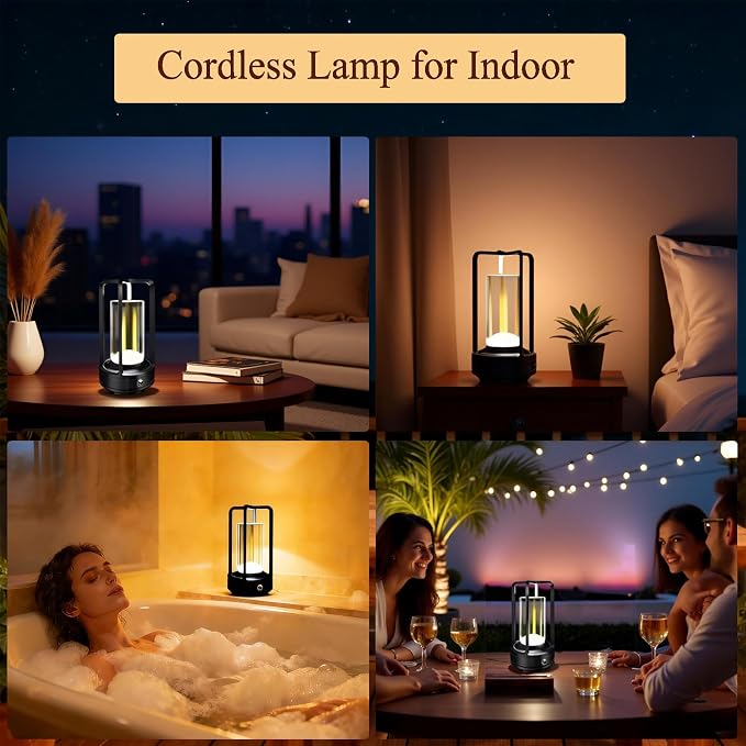 Set of 2 Cordless Table Lamps, LED Rechargeable Table Lamp - Image 6