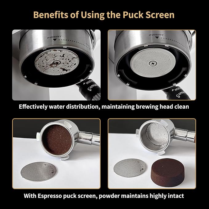 51-58Espresso Dosing Funnel and Puck Screen Set, Aluminum Portafilter Funnel - Image 8