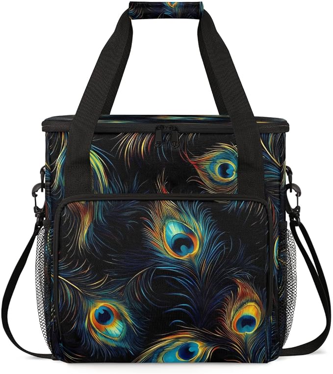 Peacock Feather Coffee Machine Bag Compatible by BICUUZHI