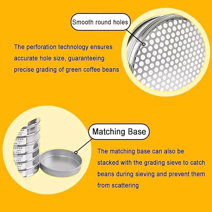 Coffee Bean Grading Sieve Set, 8 Inch Round Sifter, - Image 7