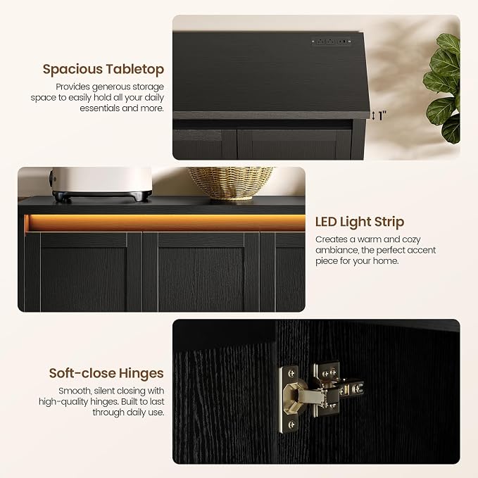 60'' Sideboard Buffet Cabinet - Image 6