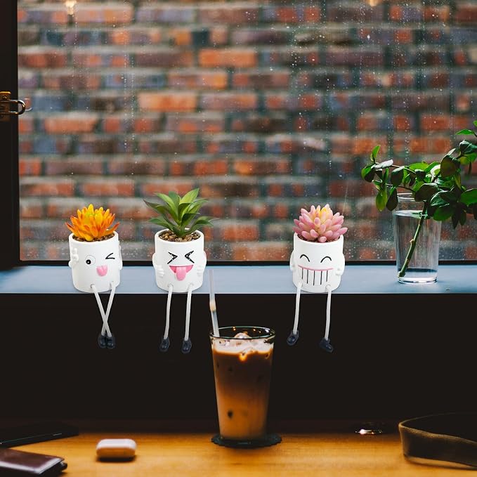 3 Pcs Cute Fake Plant Mini Potted Succulents - Image 6
