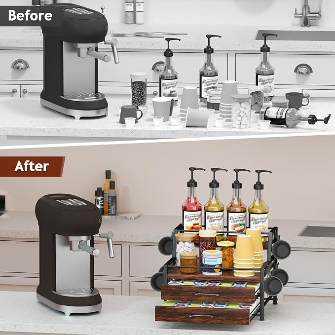 Homsorout Coffee Syrup Rack Organizer - Image 9