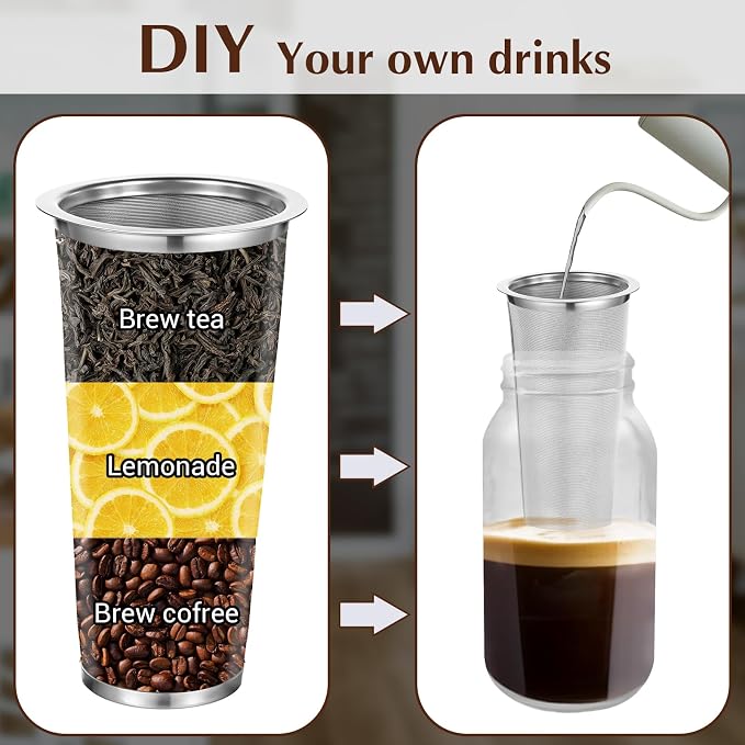 3 Pack Cold Brew Coffee Filter for 64oz Wide Mouth Mason Jar, 304 Stainless - Image 7