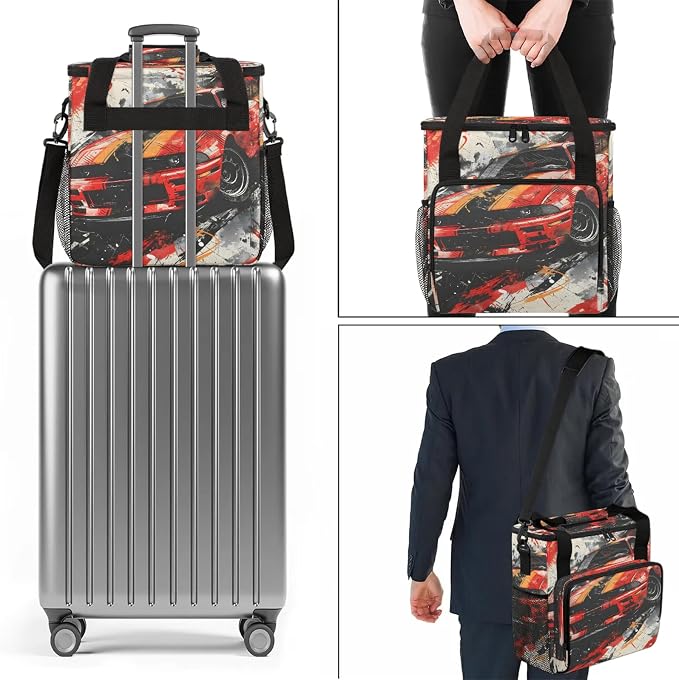 Cool Car Coffee Maker Carring Bag, Large Insulated Storage Organizer Case Tote - Image 7