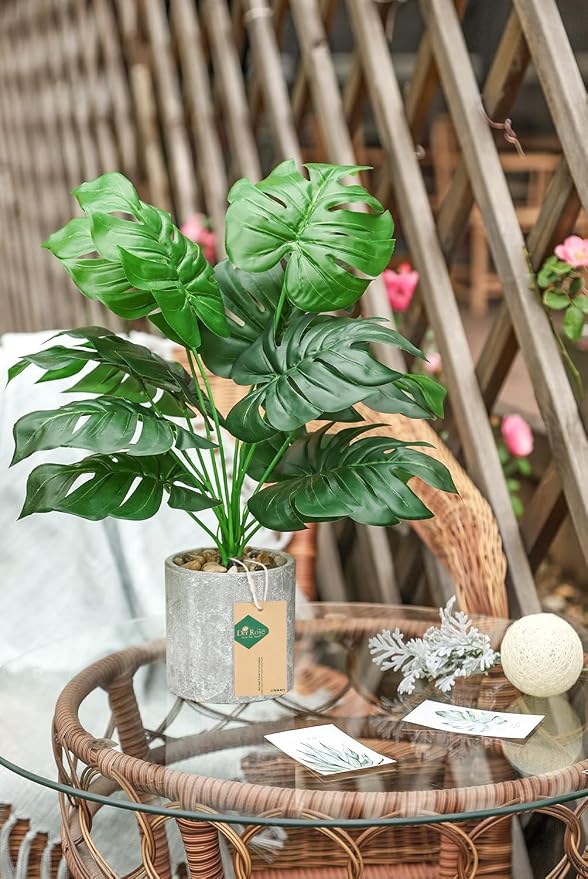 Der Rose 2 Pack Fake Plants Artificial Potted Faux Plants Indoor - Image 5