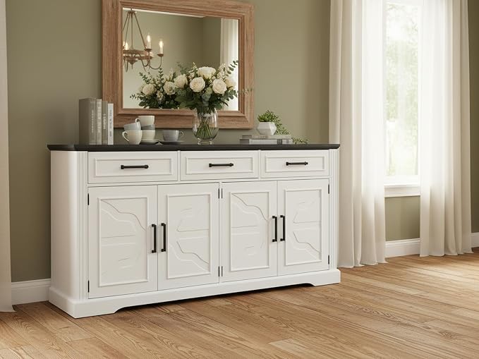 Garvee 66" Modern Farmhouse Sideboard Buffet Cabinet - Image 9