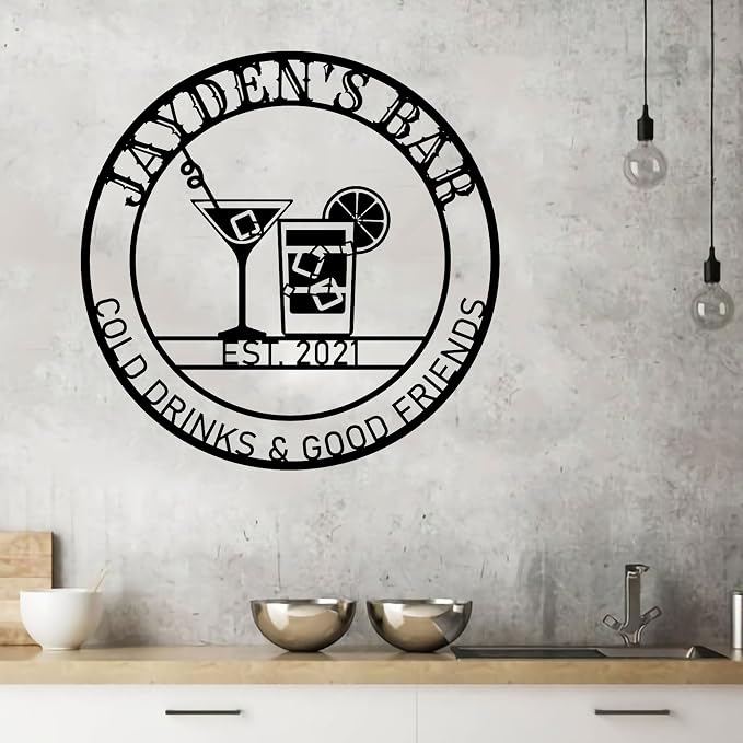 Custom Bar Sign Whisky Cocktail Drink Personalized Metal Wall Art Whiskey Sign - Image 4