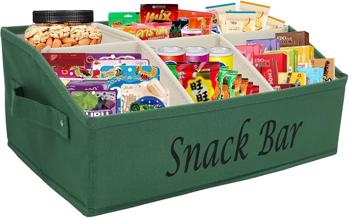 Snack Organizer for Countertop, Fabric Snack Bar Station by Xbopetda