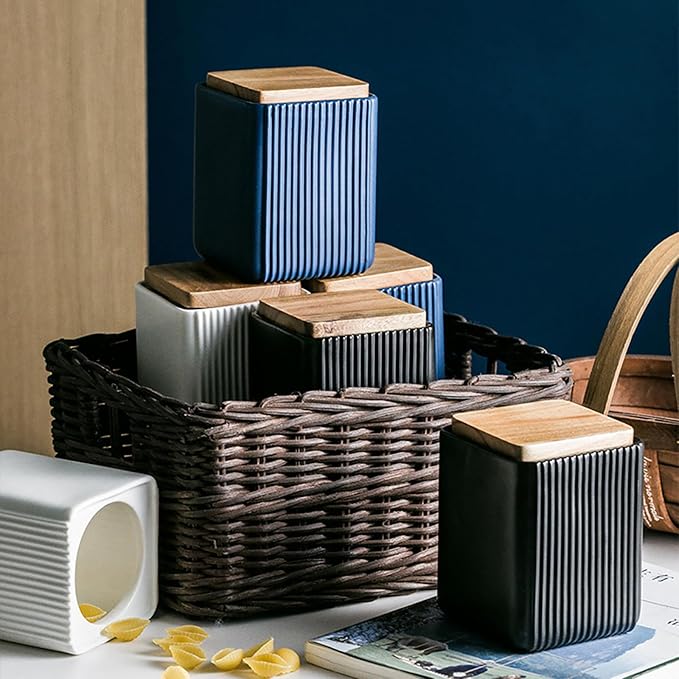 Ceramic Storage Jars Modern Elegant Polished Airtight Gorgeous Storage Canisters - Image 6