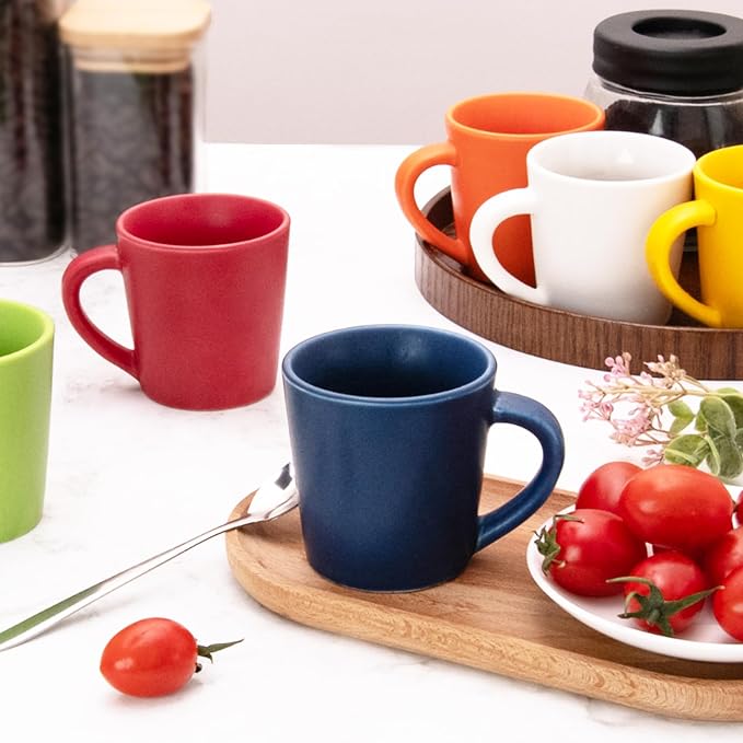 4.2 oz Espresso Cups Set of 2, Ceramic Coffee Mugs Demitasse Cups, Small - Image 4