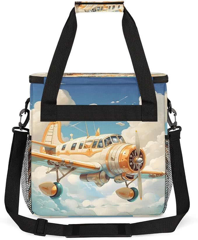Funny Airplane Coffee Maker Carring Bag, Large Insulated Storage Organizer Case - Image 5