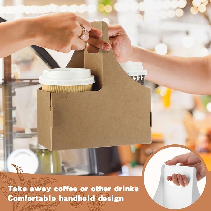 Dunzoom Brown 60 Pcs 2 Cups Drink Carrier - Image 4