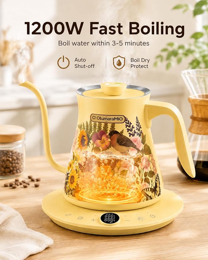 Olumaramio 0.8L/27oz Gooseneck Electric Kettle - Image 7
