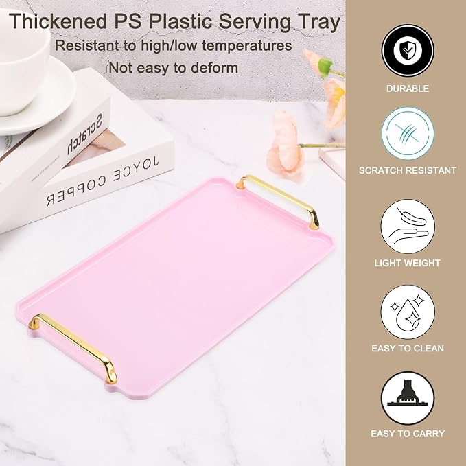 PATIKIL 16.1 x 8.7 Inches Plastic Serving Tray - Image 3