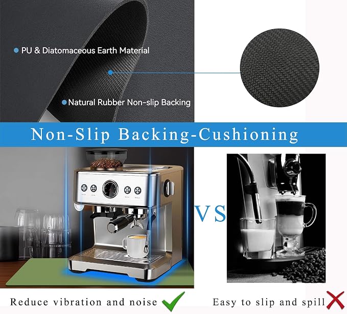 Coffee Mat for Countertops, Coffee Bar Accessories Fit Under Coffee Maker - Image 6