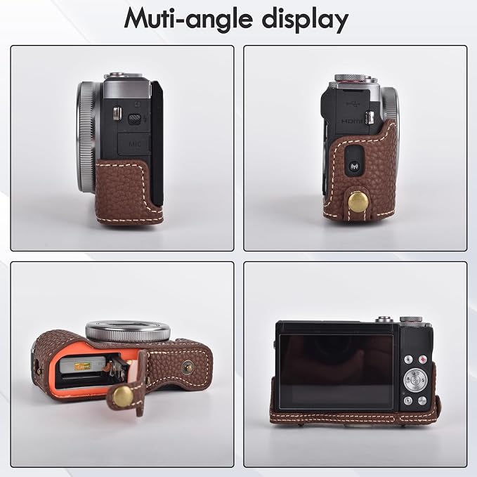 Rieibi G7 X G7X II G7X III Case, Vintage Leather Camera Case - Image 3