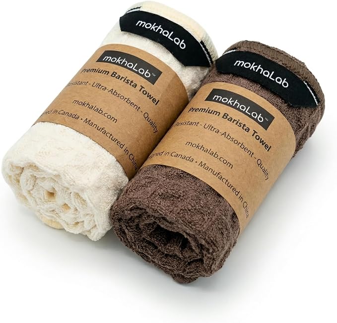 2-Pack Barista Towels for Espresso Machine – Waffle Weave 100% Cotton Cleaning by mokhaLab