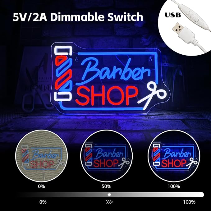 Looklight Barber Shop Neon Sign Barber Pole Led Signs - Image 5