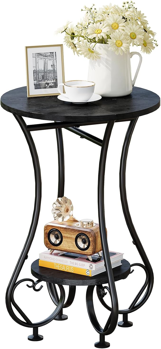 X-cosrack Small Round Side Table, Round End Table by X-cosrack