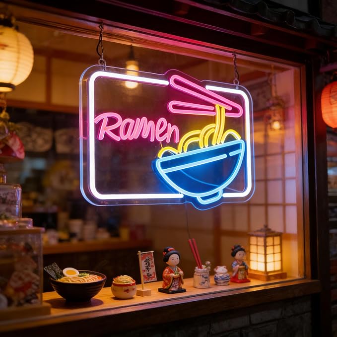 Ramen Neon Sign for Wall Decor, Dimmable LED Light Up Sign for Resturant Dining - Image 3