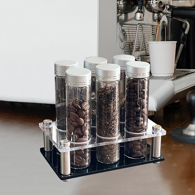 6 Pieces Coffee Cellars Tube Glass Storage Containers - Image 2