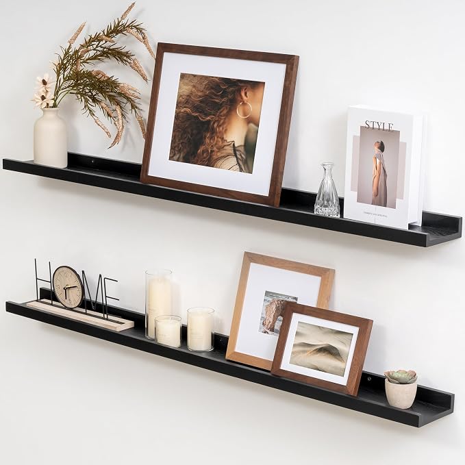 Acovy Solid Ash Wood Picture Ledge Shelf, 36 Inch Floating Shelves by Acovy