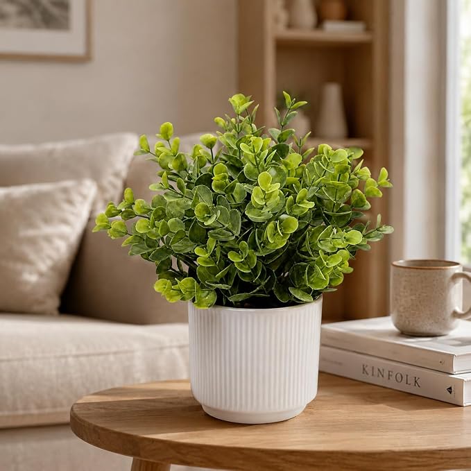 Small Artificial Eucalyptus Potted Plant, 9 in, Bathroom Decor | Small green - Image 7