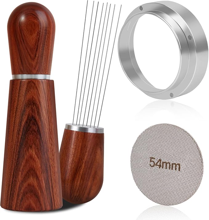 Reoszeank 54mm Espresso Accessories Kit, WDT Tool, Dosing Funnel and Puck by Reoszeank