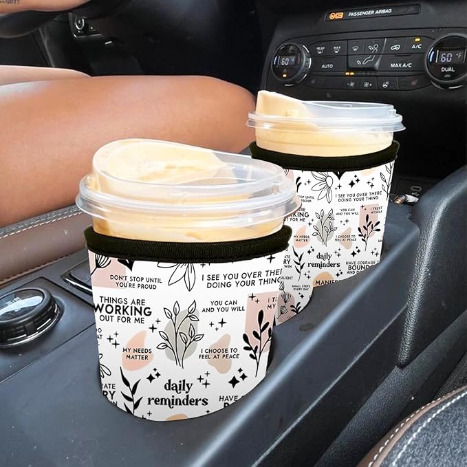Reusable Insulated Neoprene Iced Coffee Cup Sleeve, Durable Drink Sleeve - Image 4