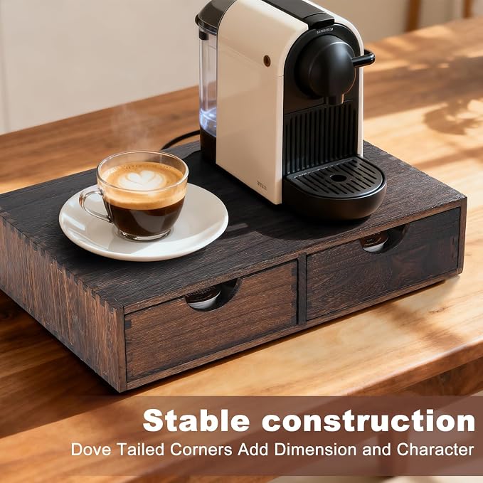 Wooden K Cup Organizer Coffee Pod Storage Box, Coffee Pod and Tea Bag Holder - Image 5