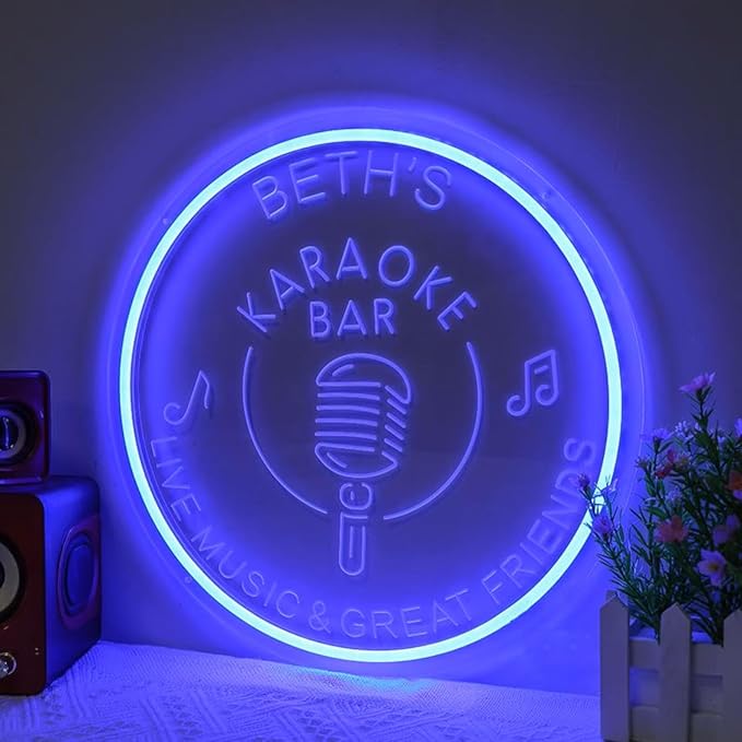 Custom Karaoke Bar Neon Sign, Personalized LED Music Neon Sign Karaoke Live On - Image 7