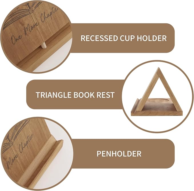 LITIVY Wooden Triangle Bookmark, Small Bookshelf - Image 7