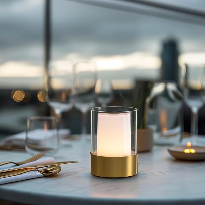 LED 4" Small LED Battery Operated Lamp Set of 2, Cordless Rechargeable Table - Image 9