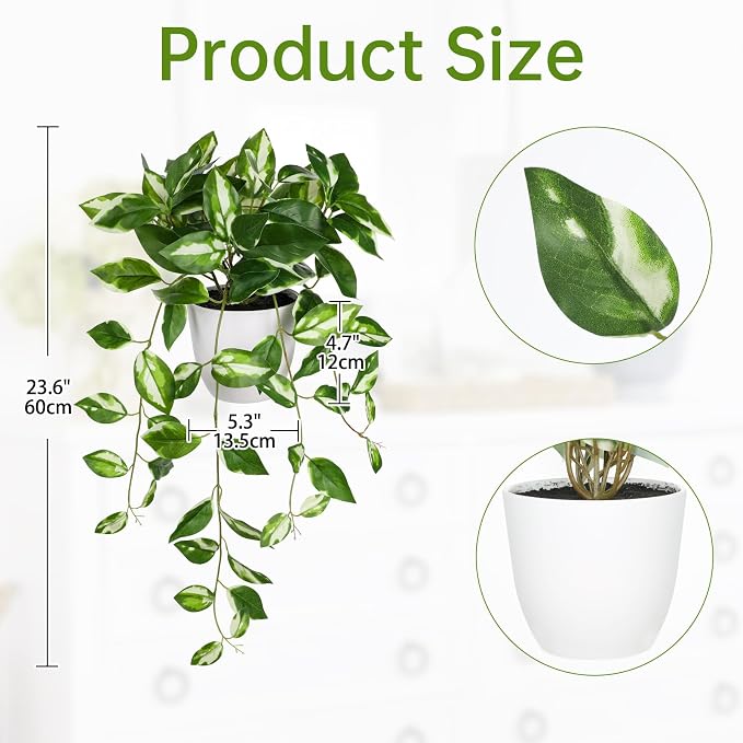 Briful Fake Plants Indoor Greenery Realistic Faux Trailing Plant Artificial - Image 4