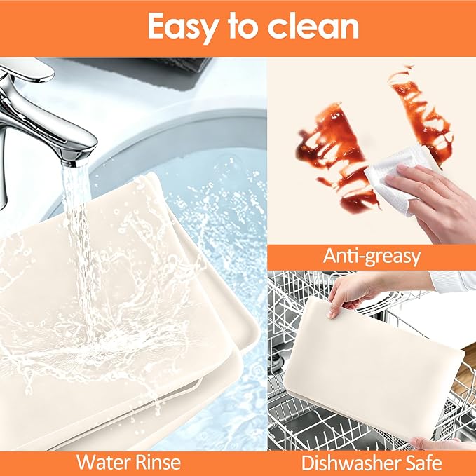 Silicone Coffee Maker Mat with Lip, 15.7'' x 11.8'' Heavy Duty Coffee Maker Mat - Image 5